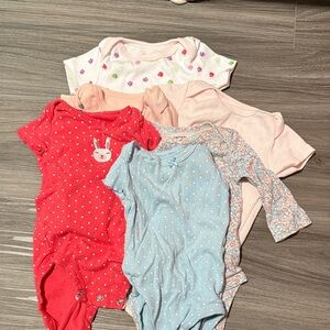 Adorable Polka Dot and Floral Kids One Pieces Set